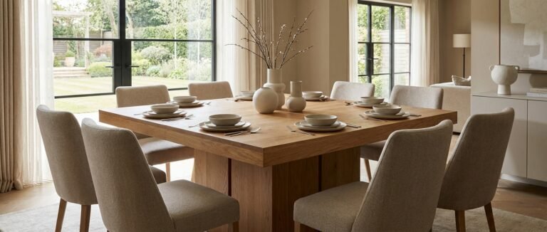 8 seater square dining room table
