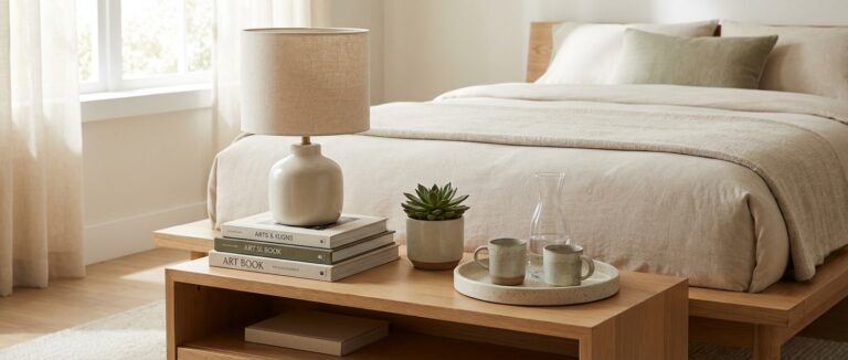 bedside table styling