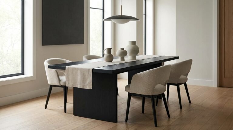 black dining table