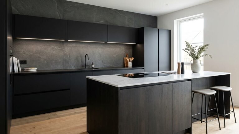 black kitchen cupboards