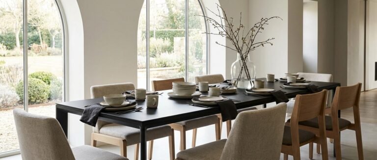 black rectangle dining table