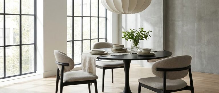 black round breakfast table