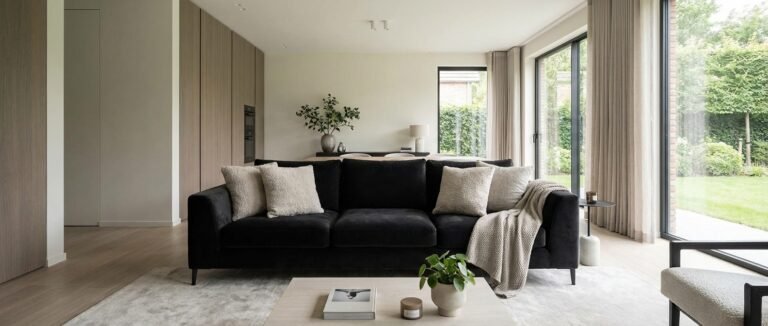 black sofa