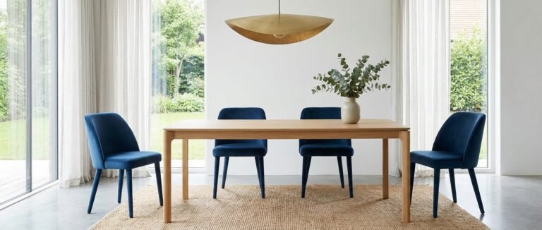 blue dining chairs
