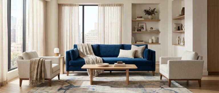 blue sofa couch