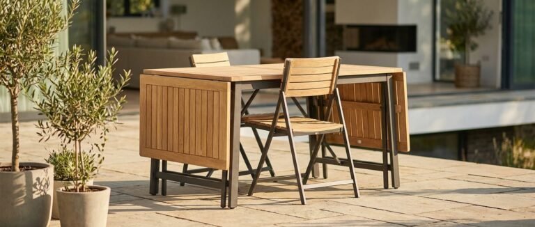 collapsible outdoor table and chairs