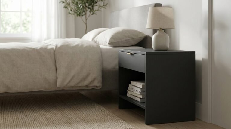 dark grey bedside table