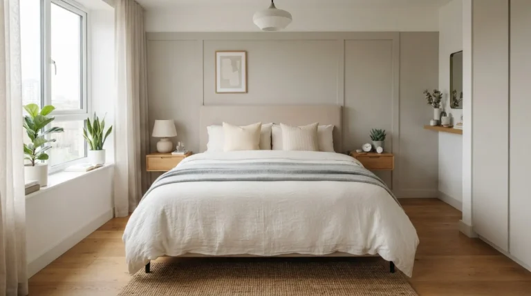 small bedroom with king size bed